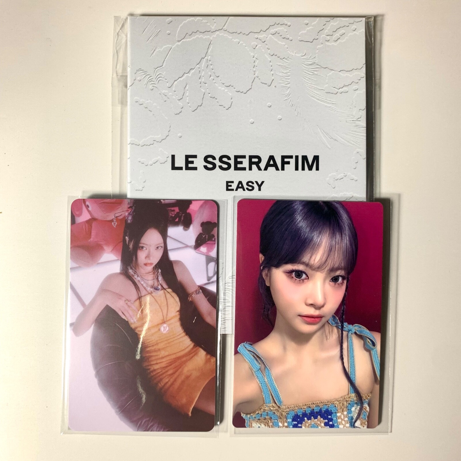 lesserafim fan merch display